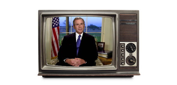 President Bush appeared at his ranch in Crawford, Texas, after announcing he supports funding for limited stem cell research, Thursday, August 9, 2001.