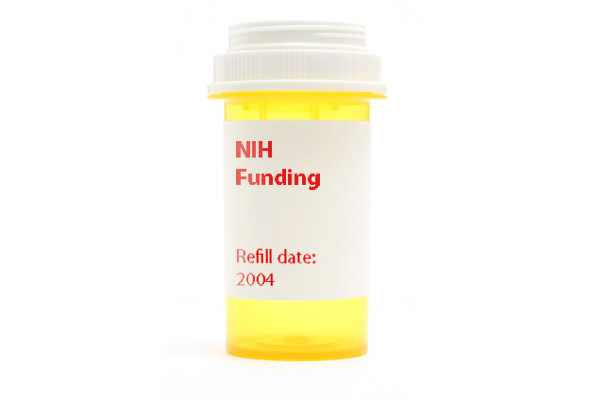 Empty prescription bottle for NIH Funding