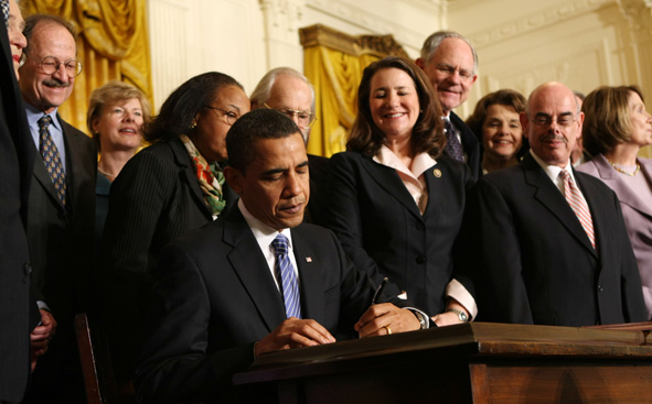 President Obama signs an Executive Order on stem cells and a Presidential Memorandum on scientific integrity, March 9, 2009