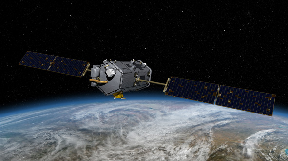 artist's conception of the Orbiting Carbon Observatory satellite