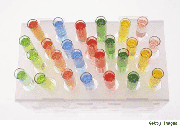 Test tubes of color