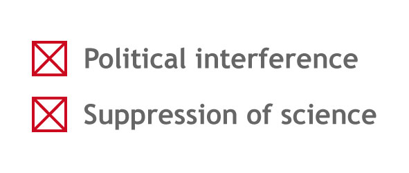 Politcal interference and supression of science